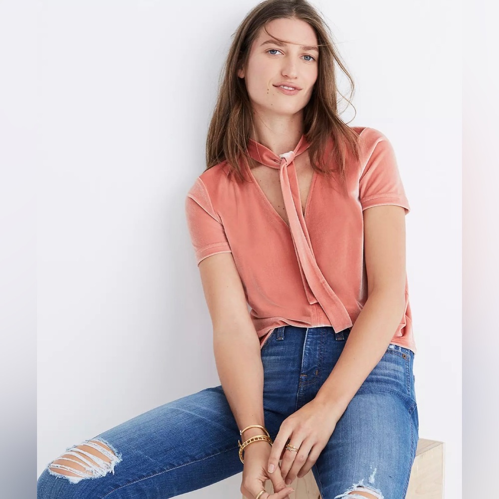 Madewell Velvet Blush Top - never worn